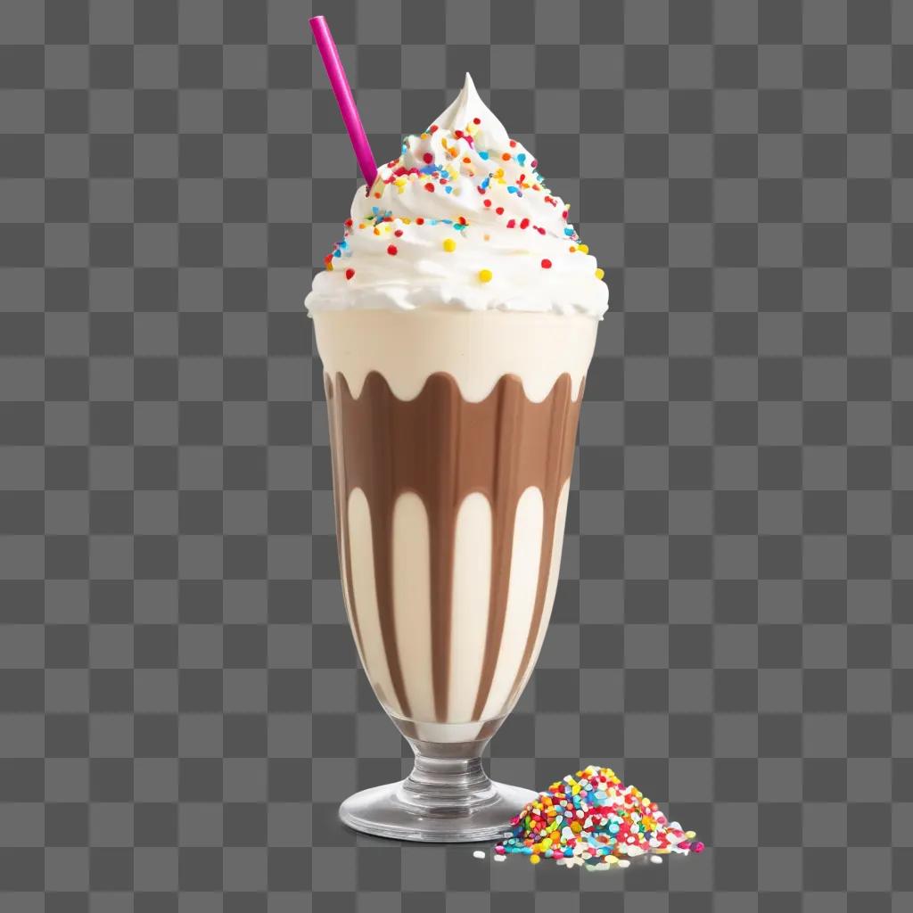 chocolate and vanilla milkshake with sprinkles