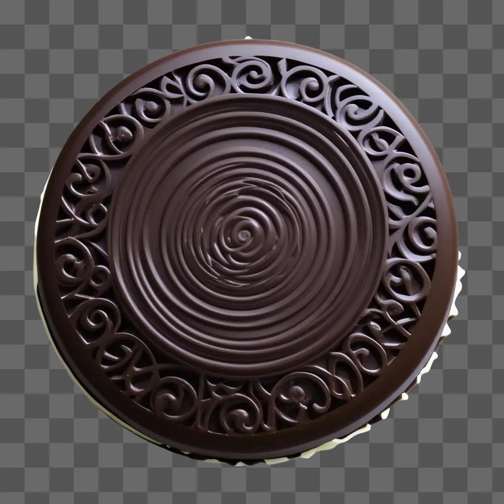 chocolate circle on a dark background