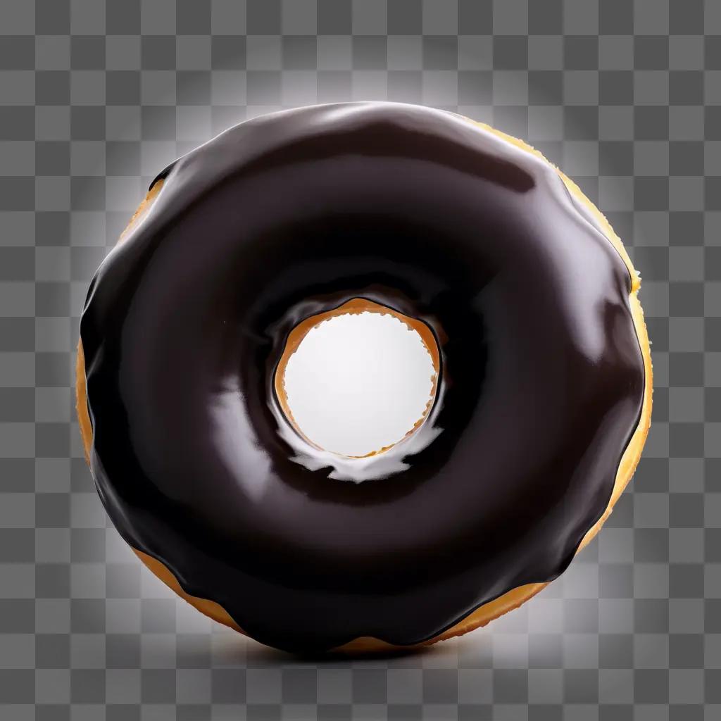 chocolate donut in a black and white silhouette