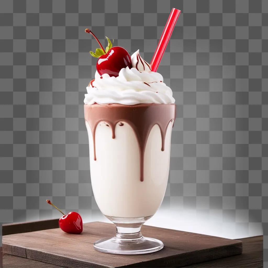 chocolate milkshake with cherry topping