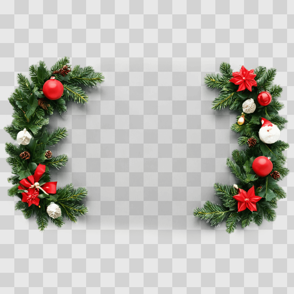 christmas background aesthetic Christmas wreath with red and white ornaments