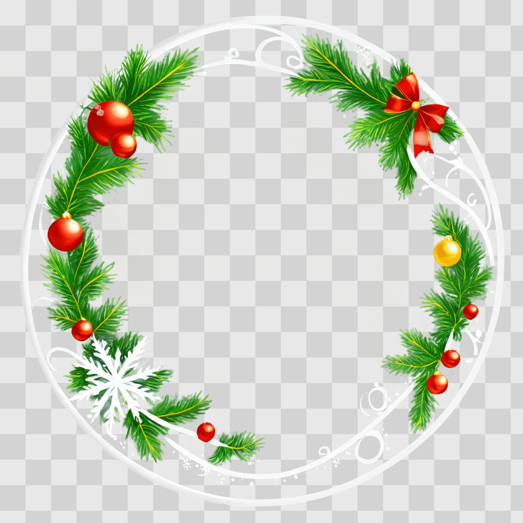 christmas background clipart A Christmas wreath with red and green decorations