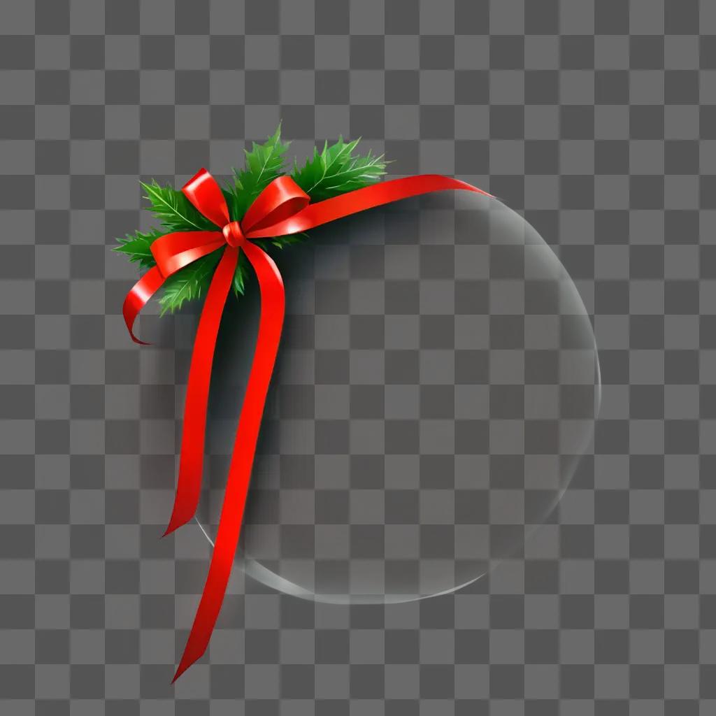 christmas background clipart Christmas ball with red ribbon and pine