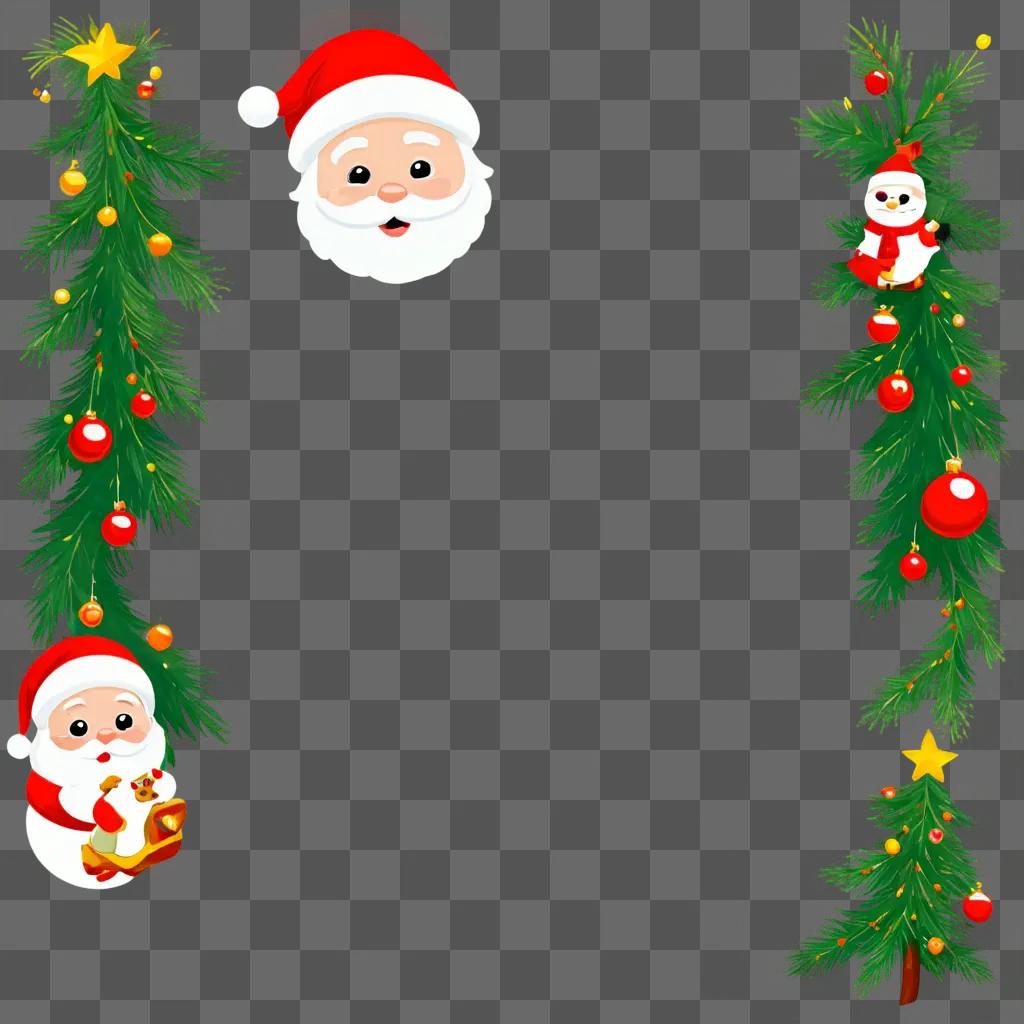 christmas background clipart Christmas scene with Santa and presents