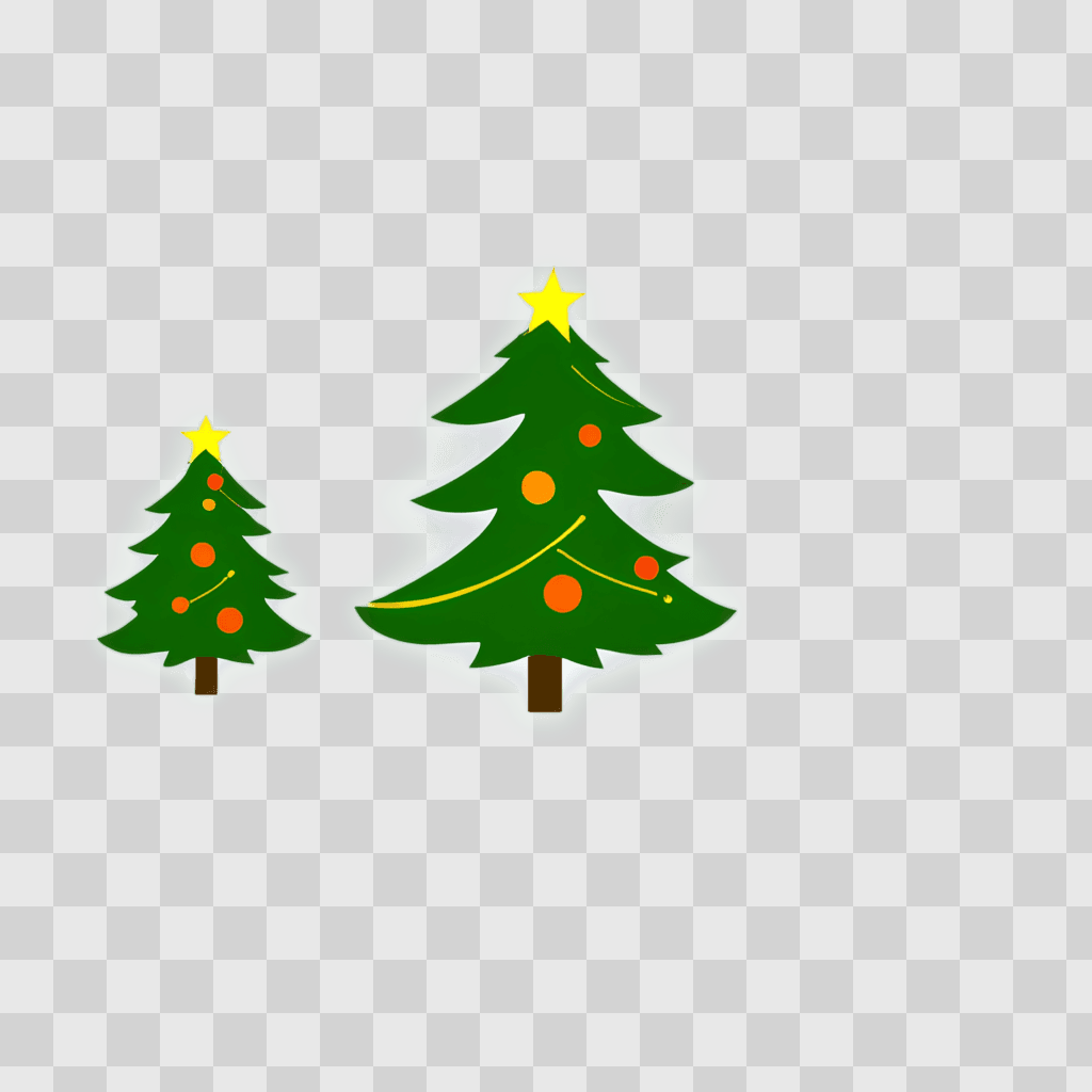 christmas background clipart Two Christmas trees on a green background