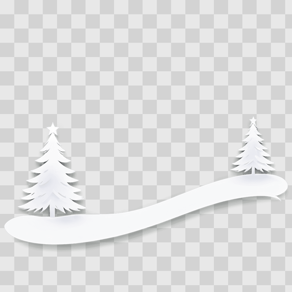 christmas background clipart Two white trees on a grey background