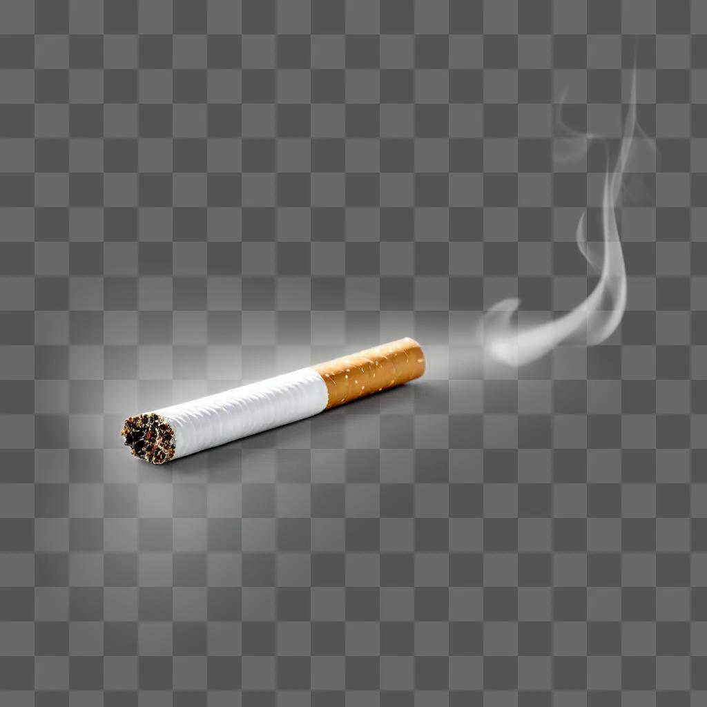 cigarette with a white filter is smoking