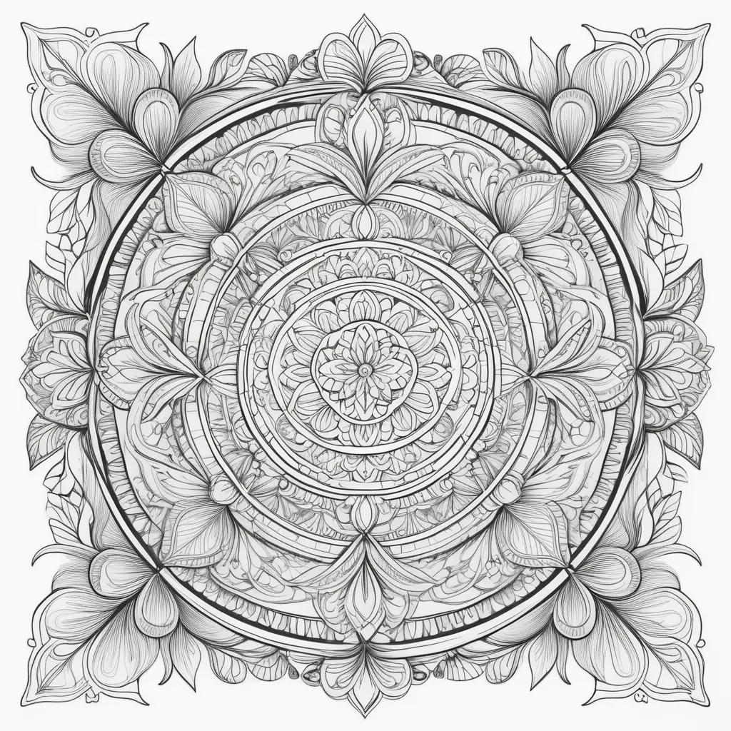 circle of intricate designs on a white background