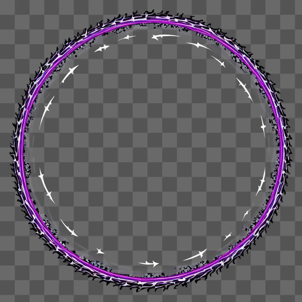 circle of purple and black lines on a purple background