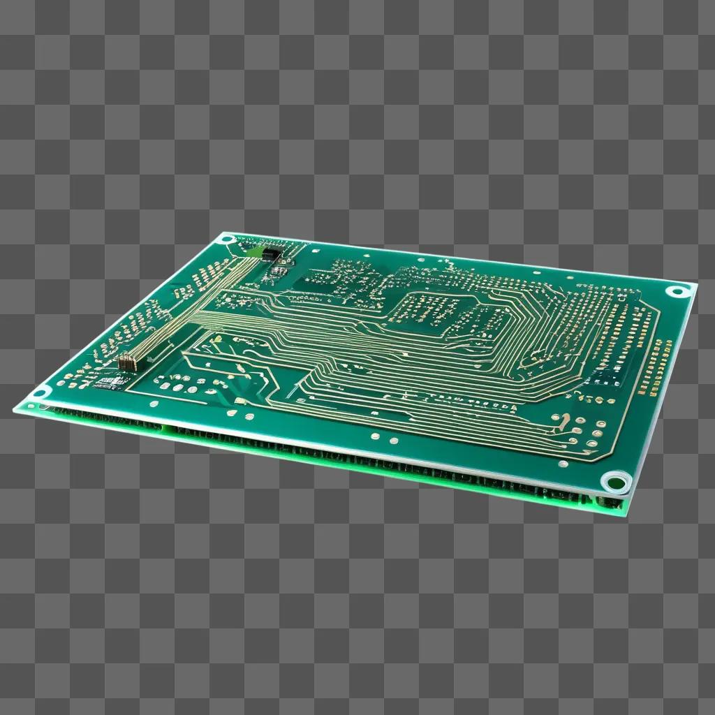 circuit board is laying on a green surface