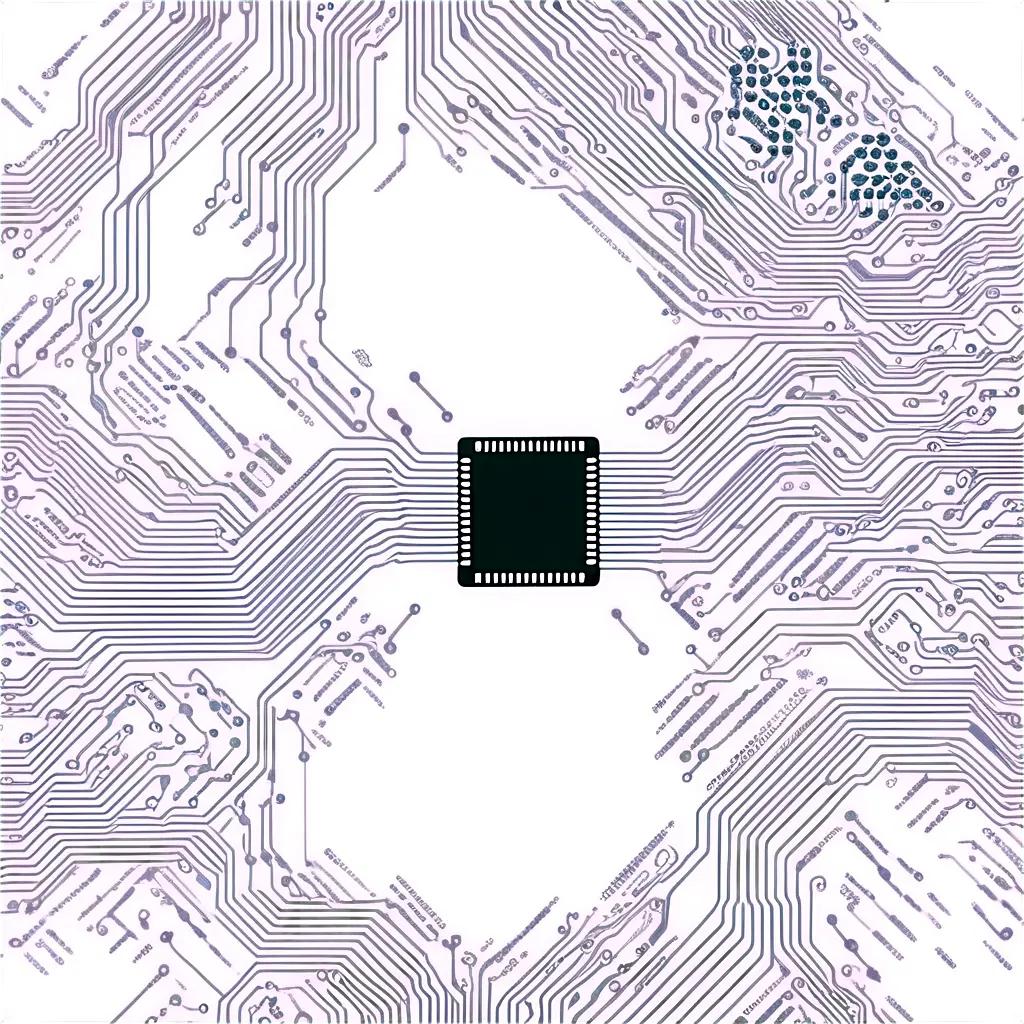 circuit board with a black square on it