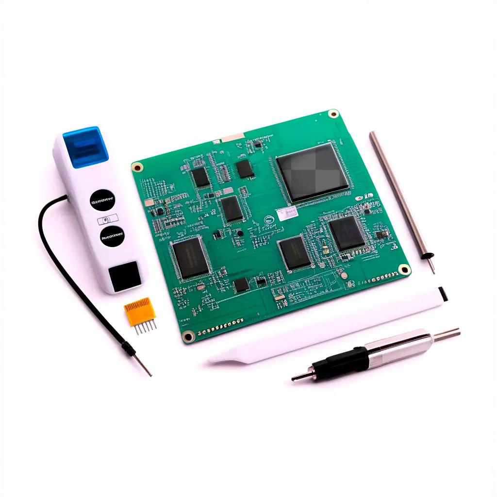 circuit board with a computer board and a calculator