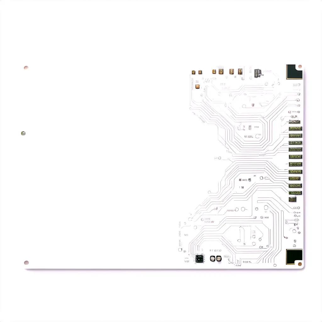 circuit board with a white background and no pins