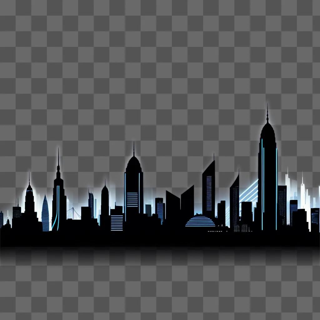 city at night with a black background