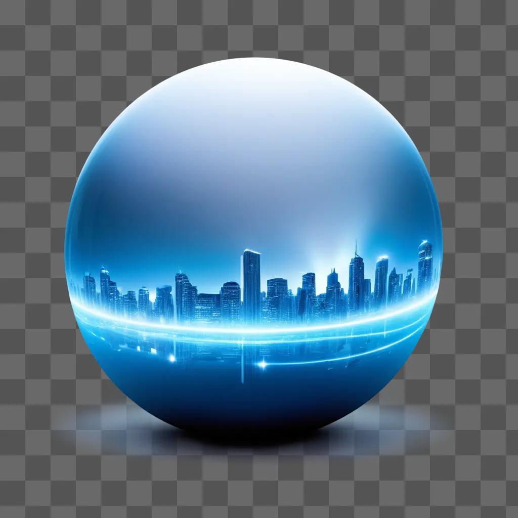 city glowing in a transparent sphere