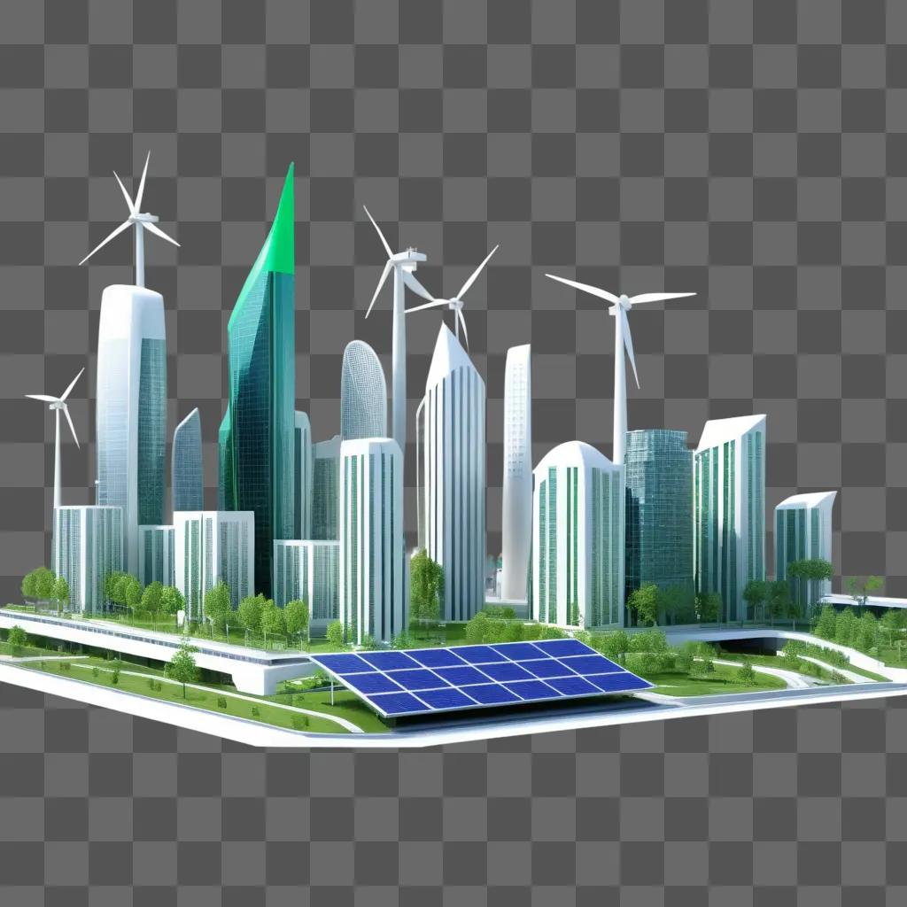 風力と太陽エネルギーを動力源とする都市