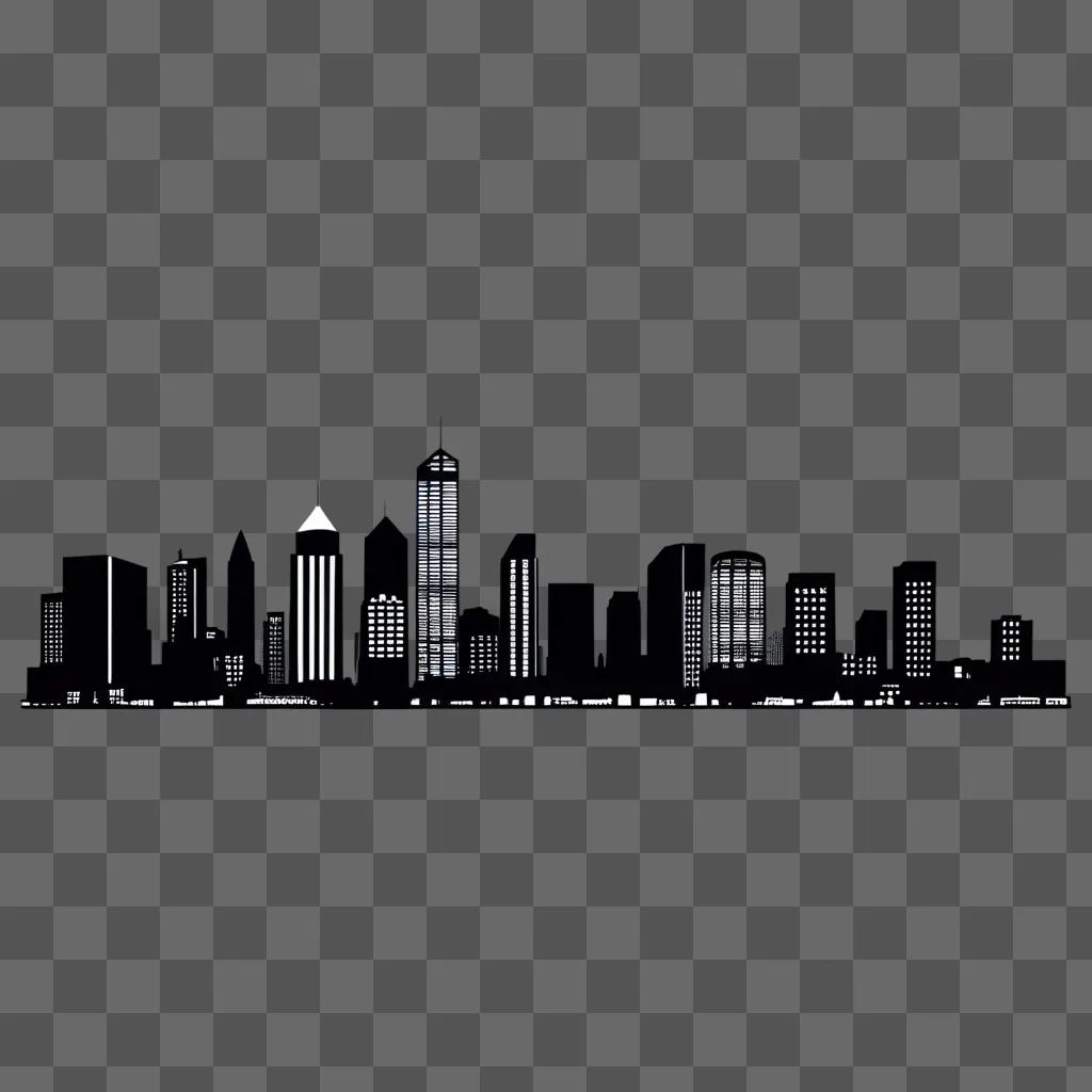 city skyline in black and white