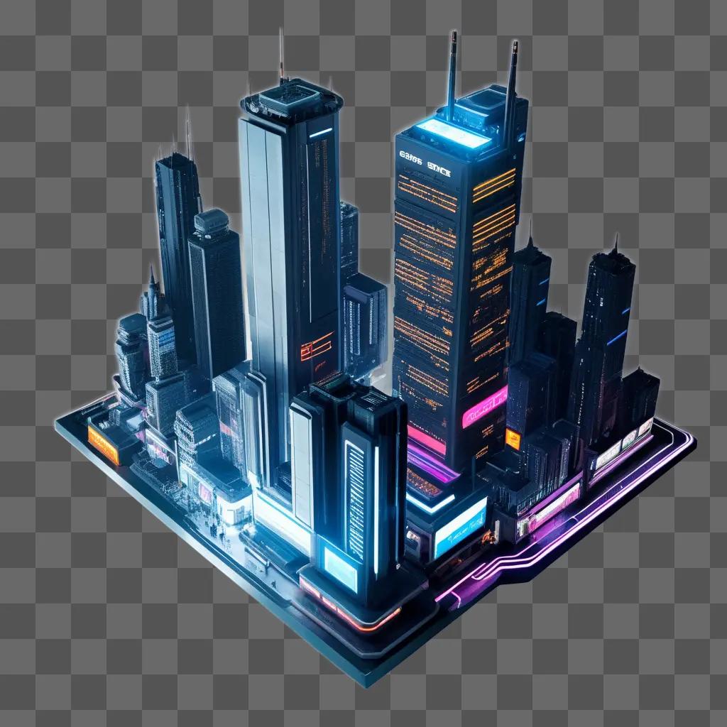 city with a modern, tech-focused design