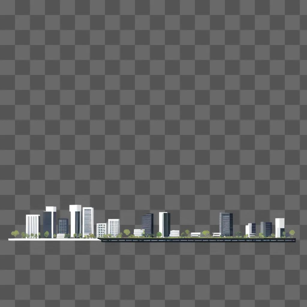 cityscape rendered in a minimalist aesthetic