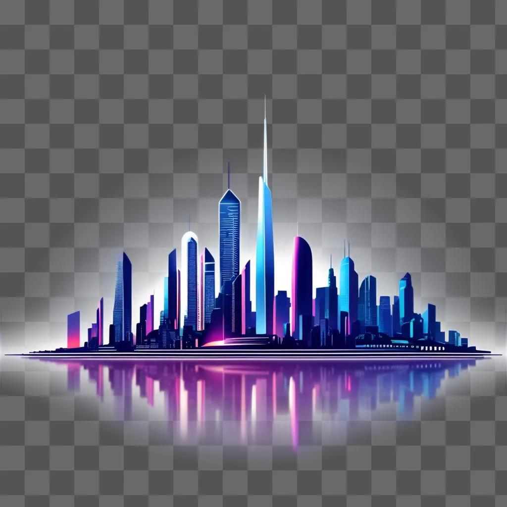 cityscape rendered in vector graphics