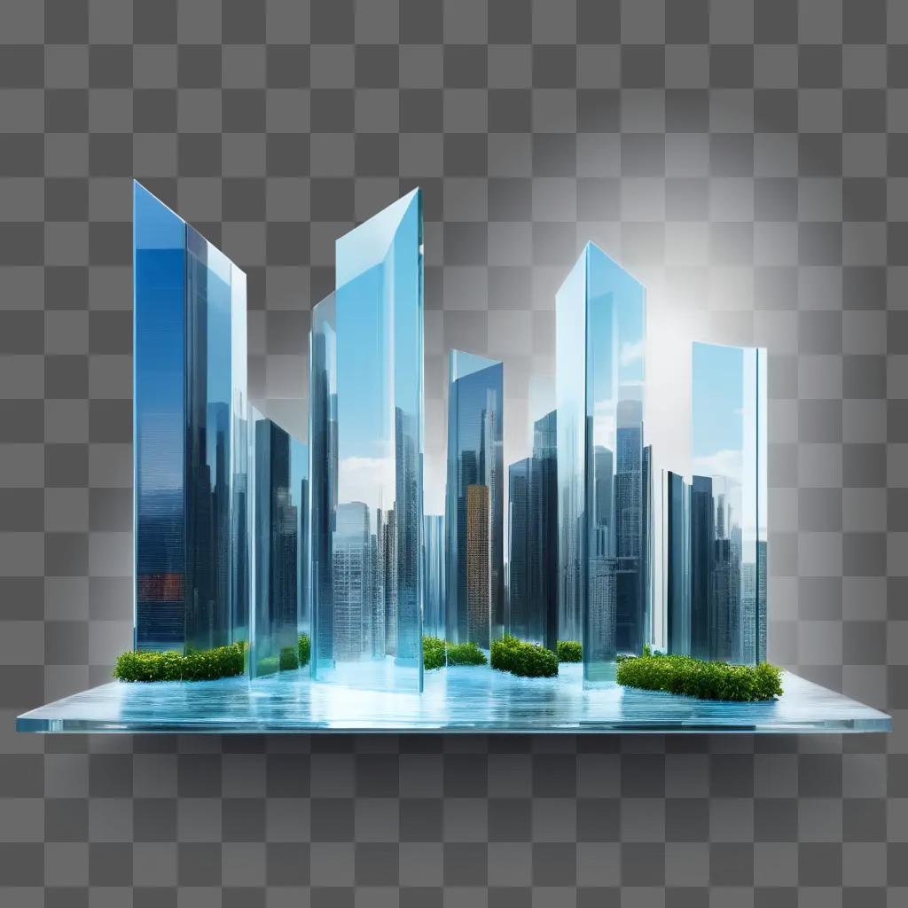 cityscape with free transparents and a blue sky