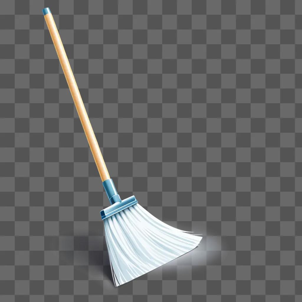 clean up clipart image of a broom on a gray background