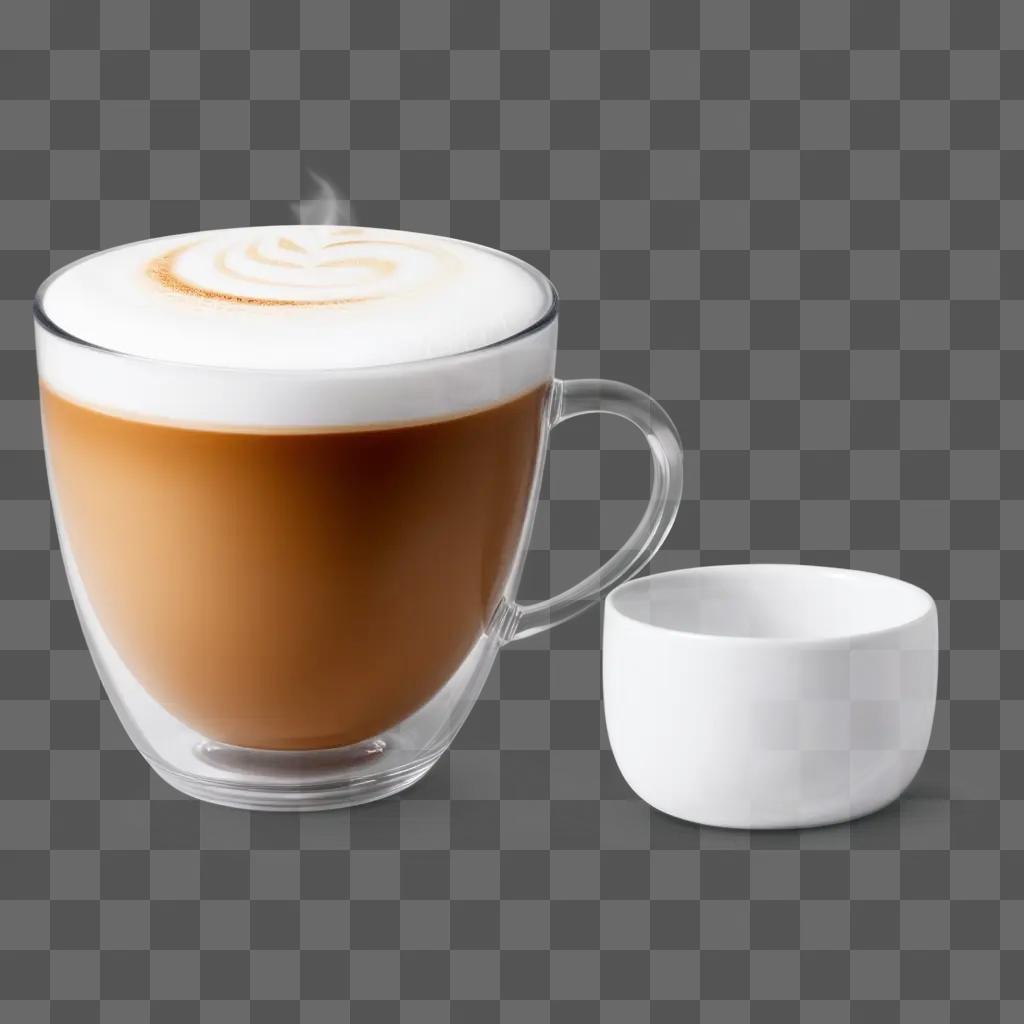 白い蓋付きの透明なコーヒーカップ