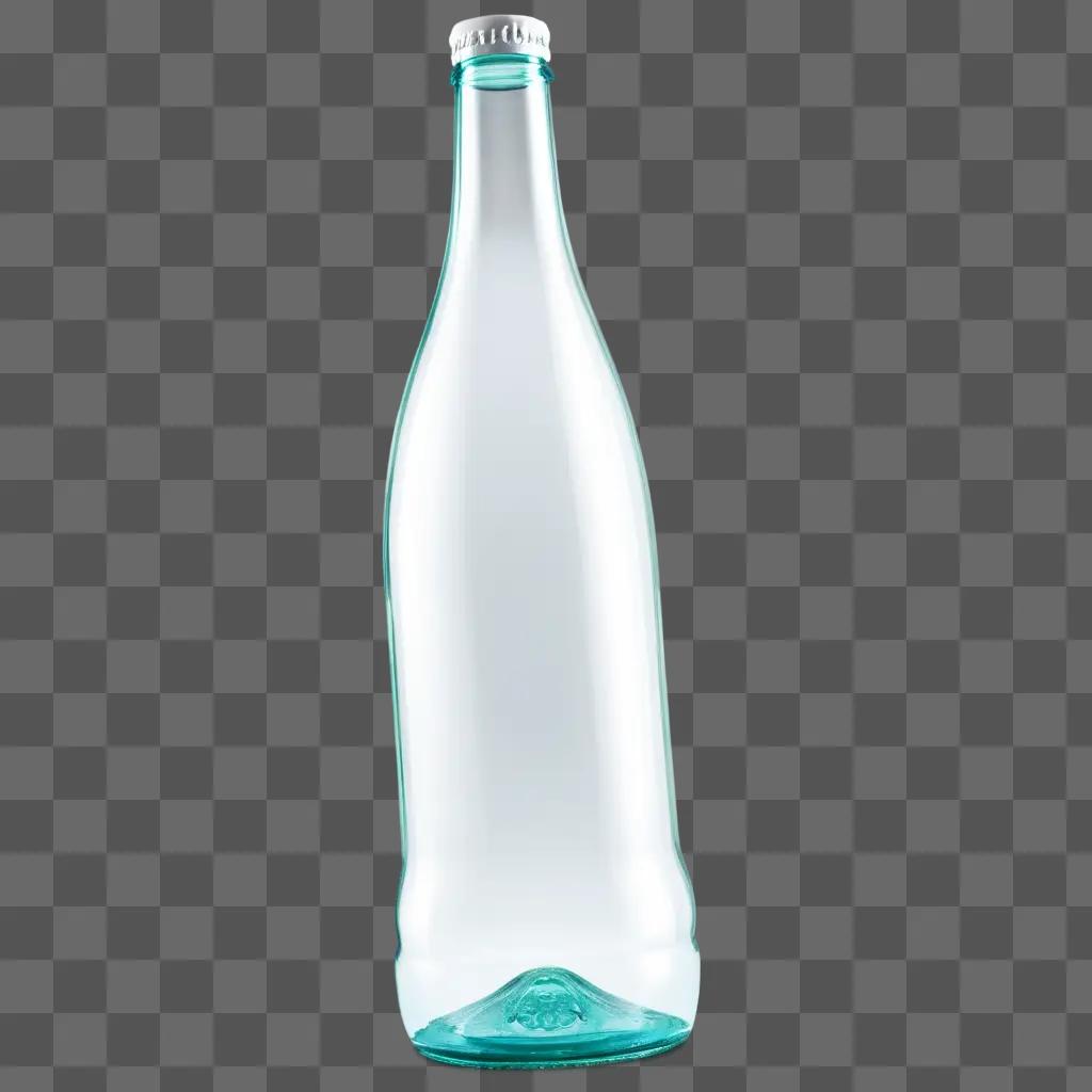 clear glass bottle on a blue background