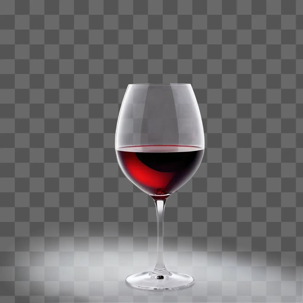 clear glass of red wine with a light glow