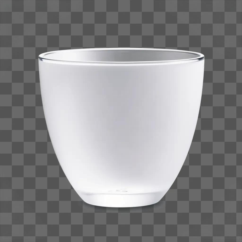 灰色の背景に透明なガラスのウォーターカップが置かれています