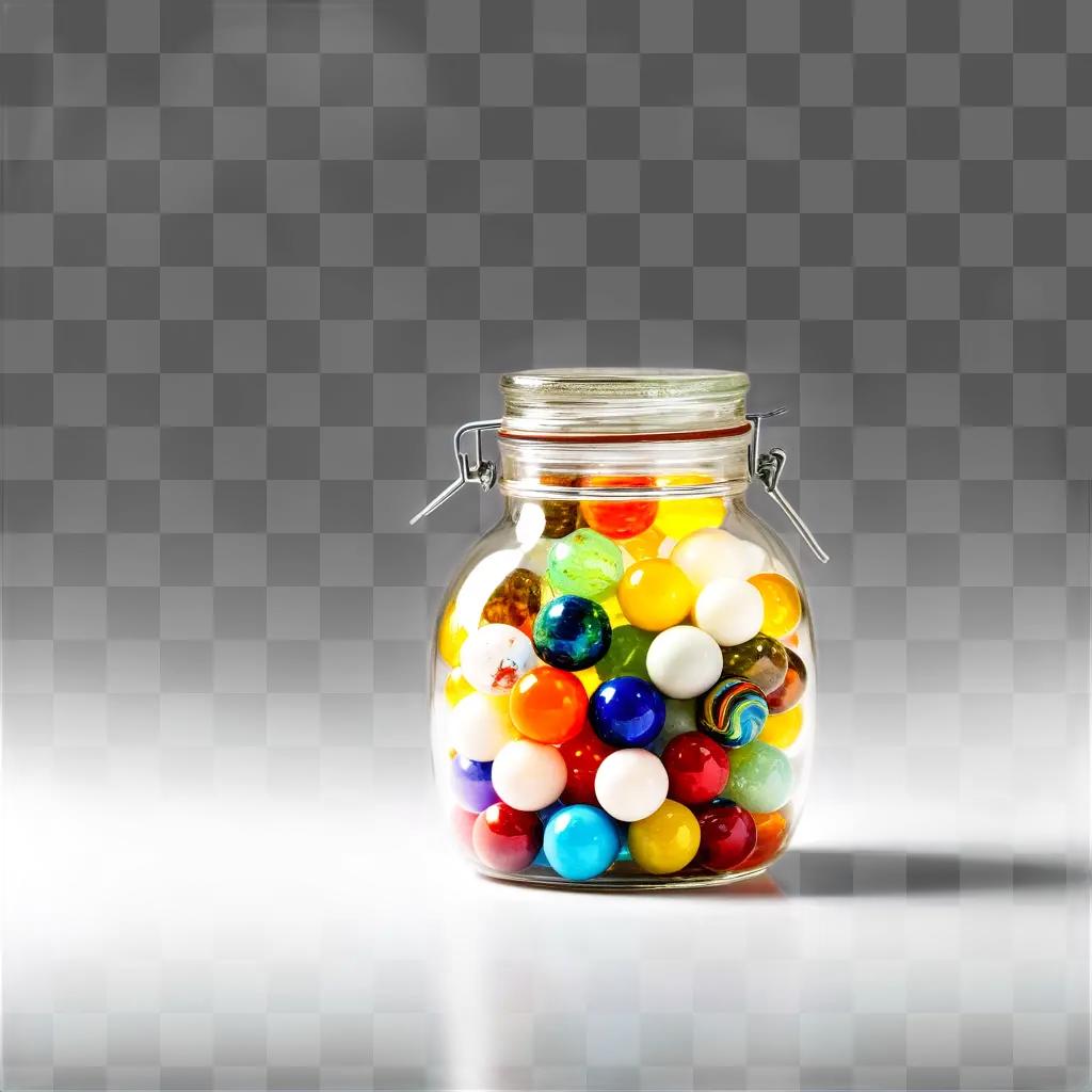 clear jar filled with colorful balls