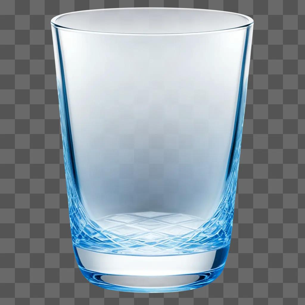 clear water glass with a diamond pattern