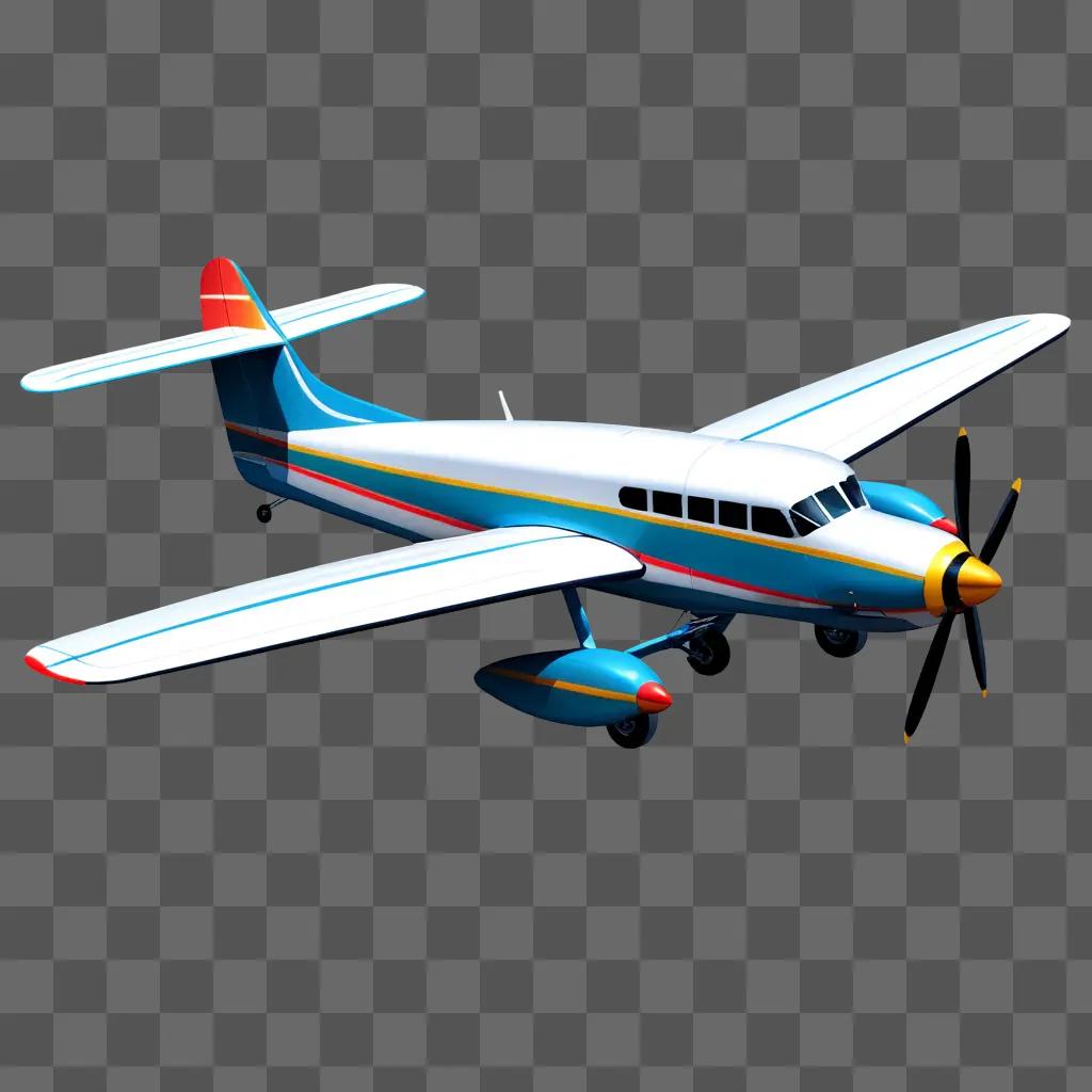 clipart airplane flying in a gray background