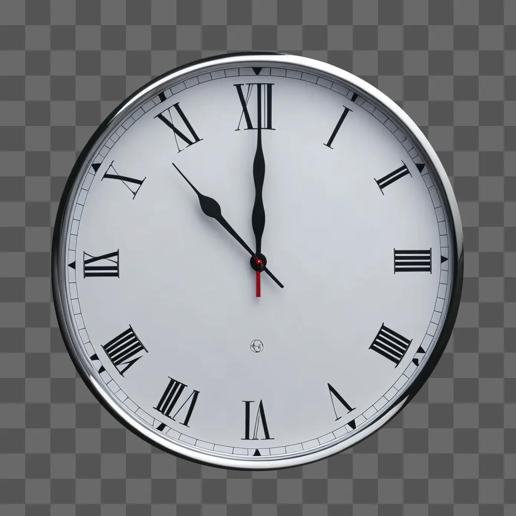 clock face with roman numerals on a gray background