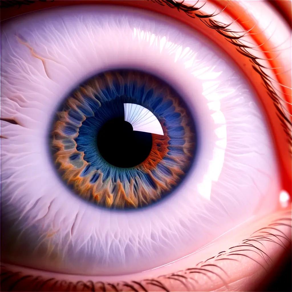 青い虹彩を持つ人間の目の接写