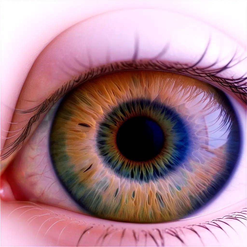 カラフルな虹彩を持つ人間の目の接写