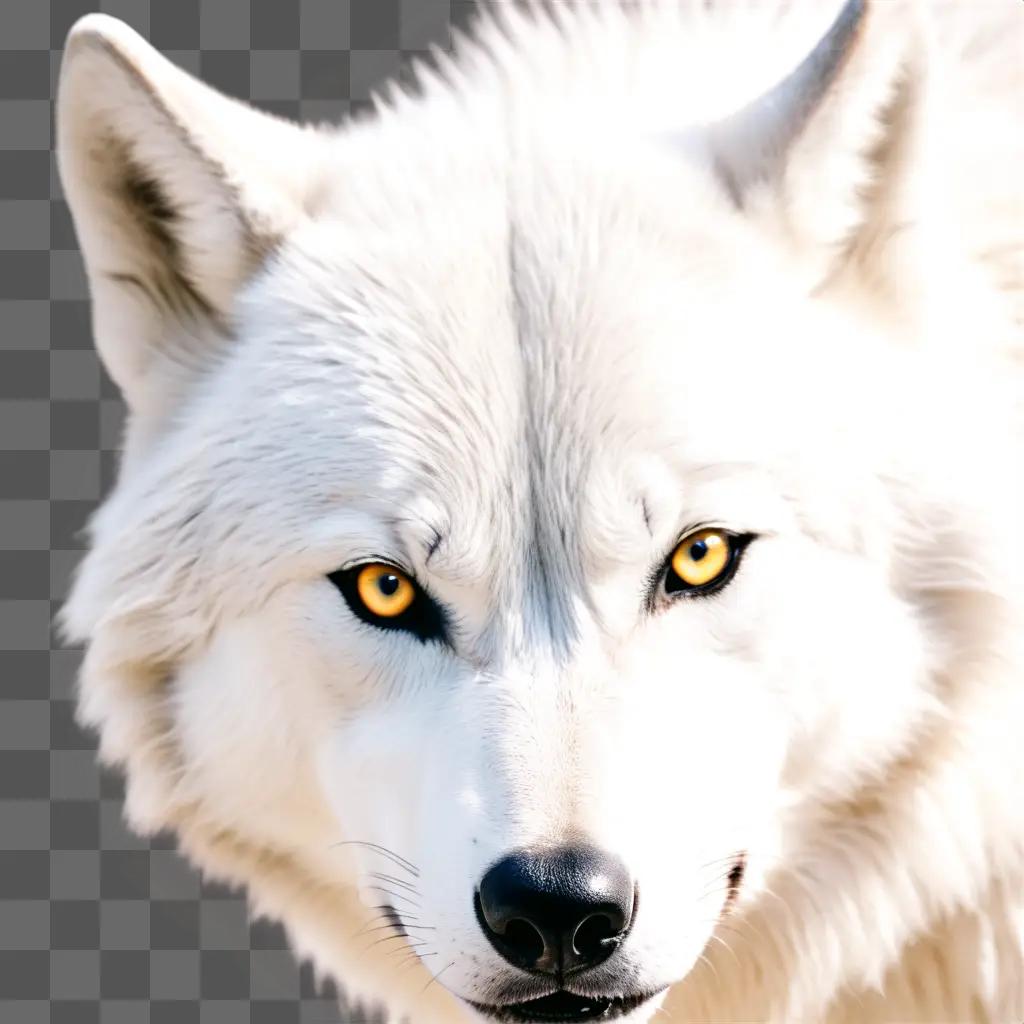 close up of a white wolf face