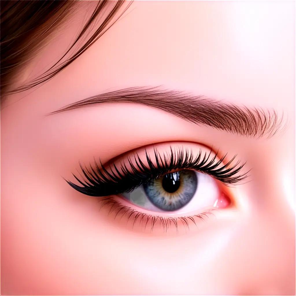 close up of a womans eye with eyelash extensions