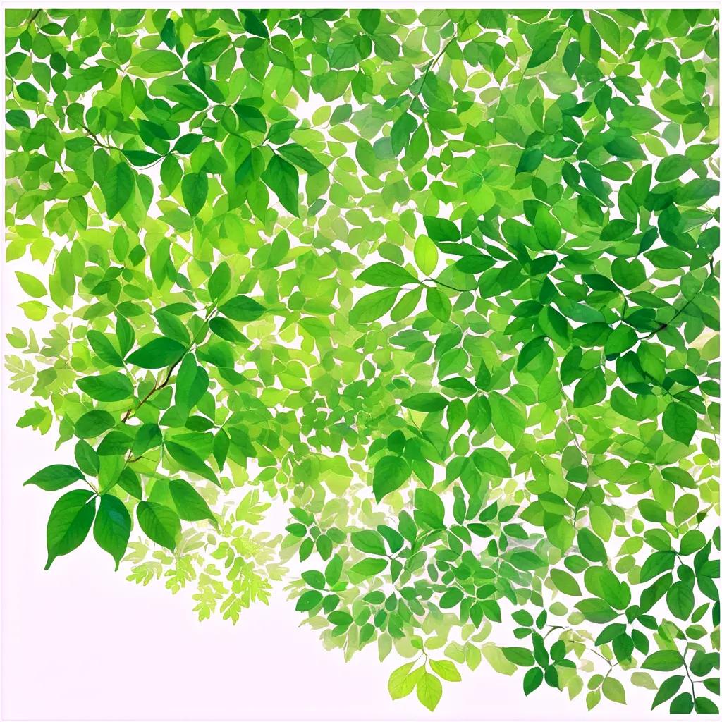 close up of leafy branches with green leaves