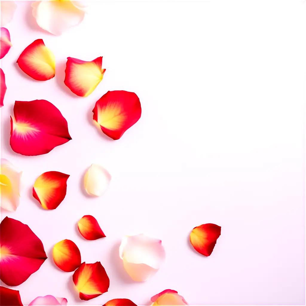 close-up of pink and yellow rose petals