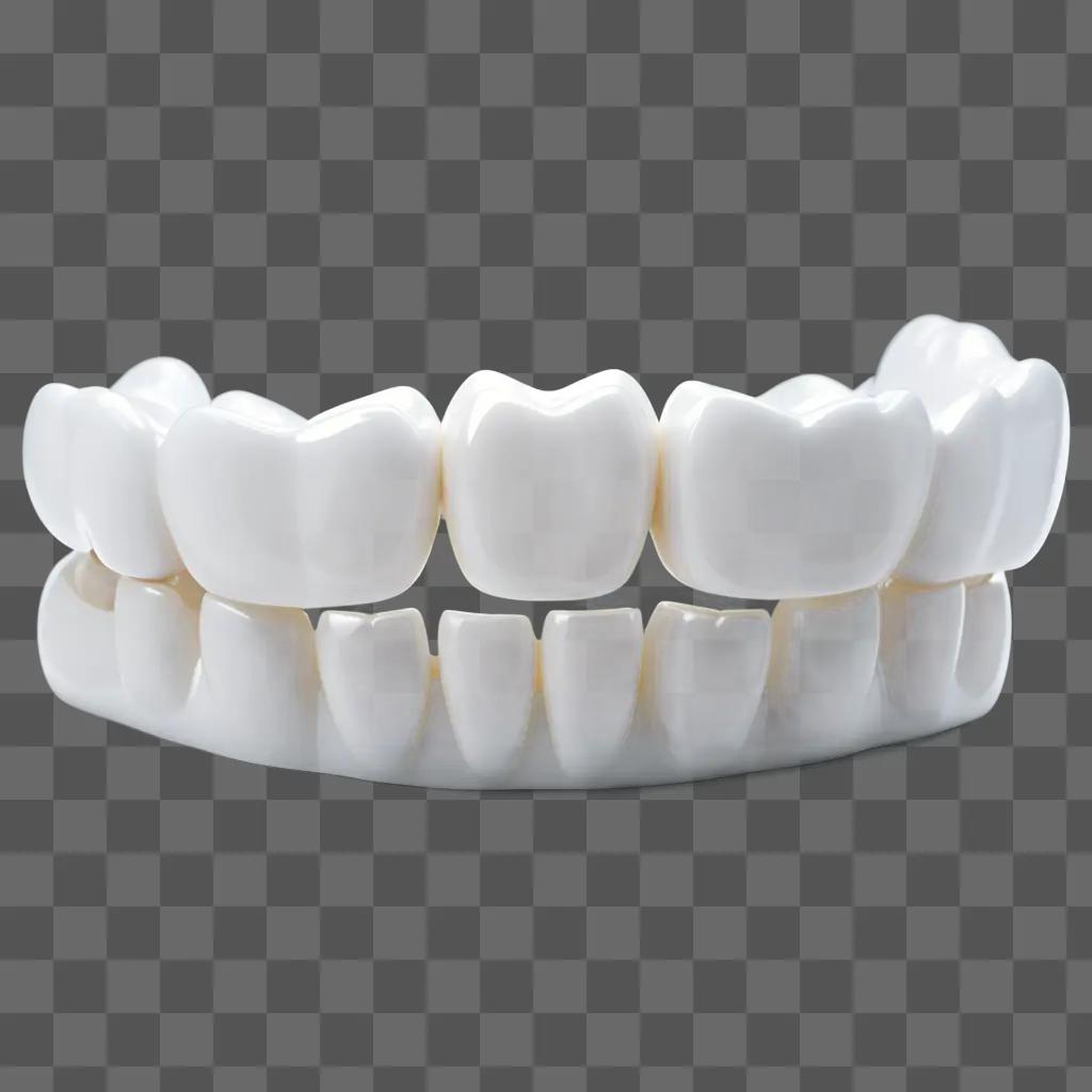 白い背景に白い歯の接写