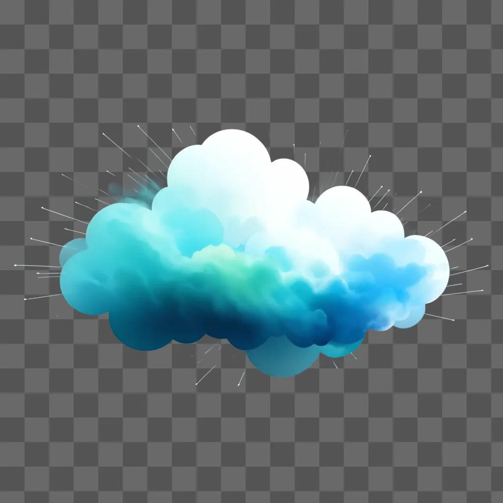 cloud drawing in blue and white