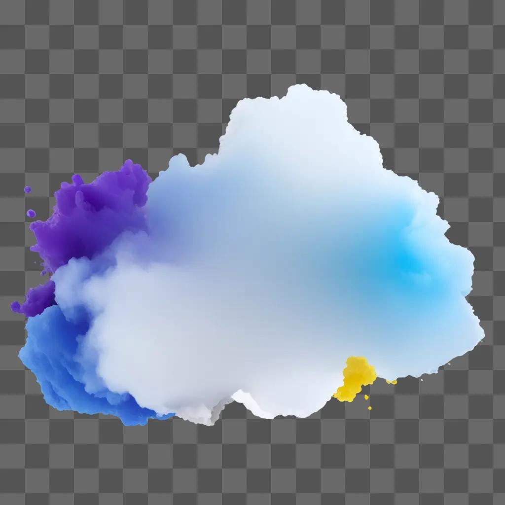 cloud made of blue, purple, and yellow png material