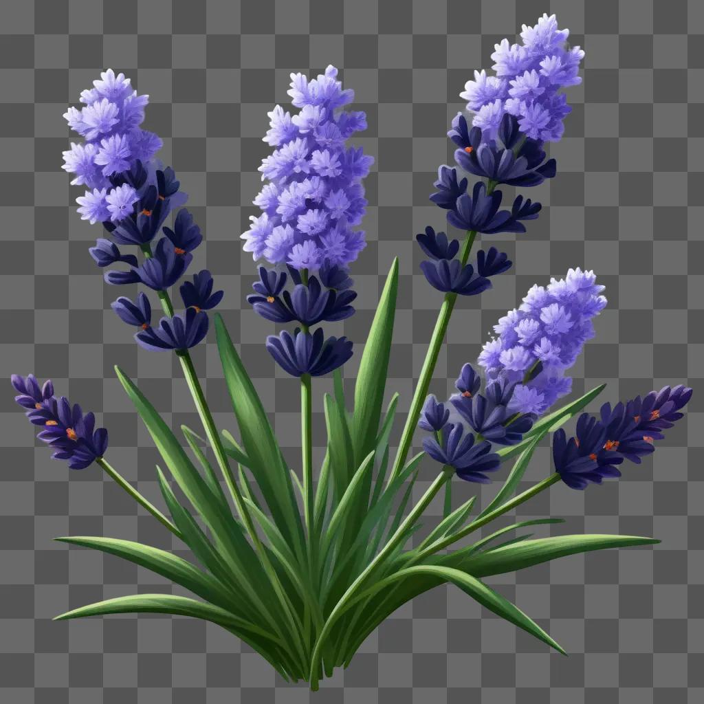 cluster of lavender flowers with green stems