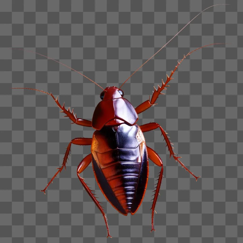 cockroach is on a red surface