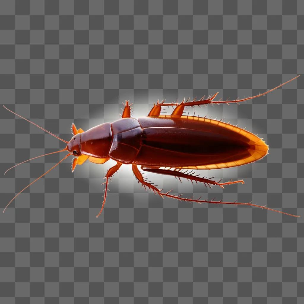 cockroach with long legs and a bright head