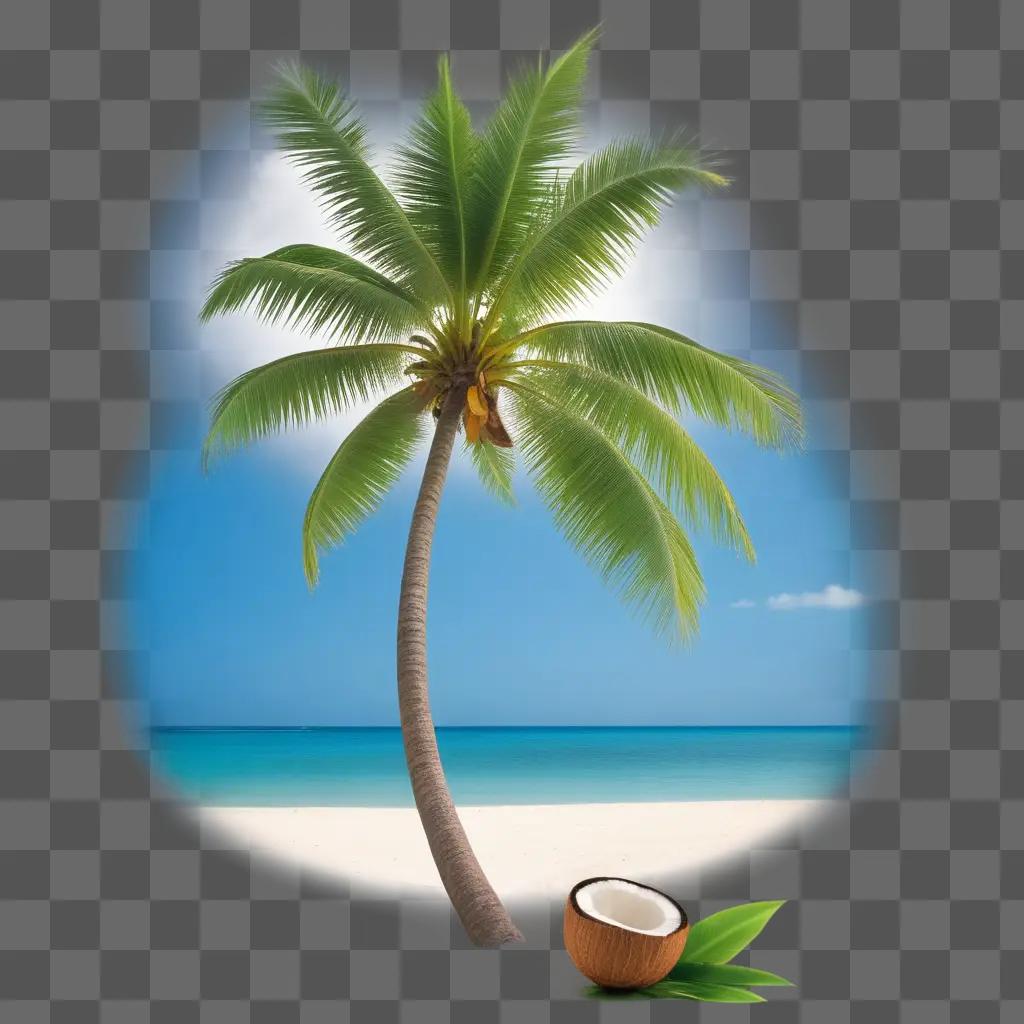 coconut tree on the beach in the sun