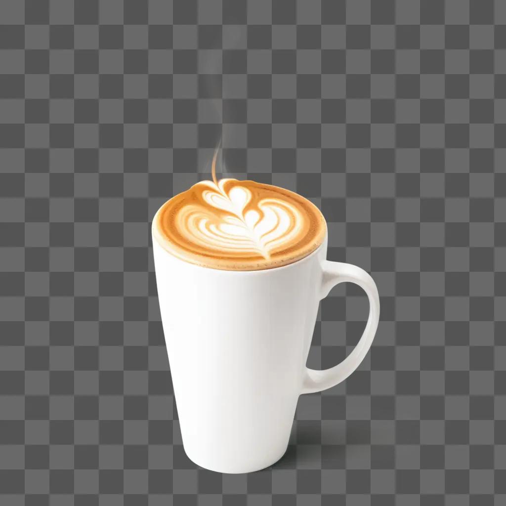 coffee cup with a white coffee cup on a tan background