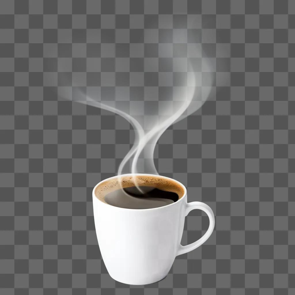 coffee cup with smoke around it