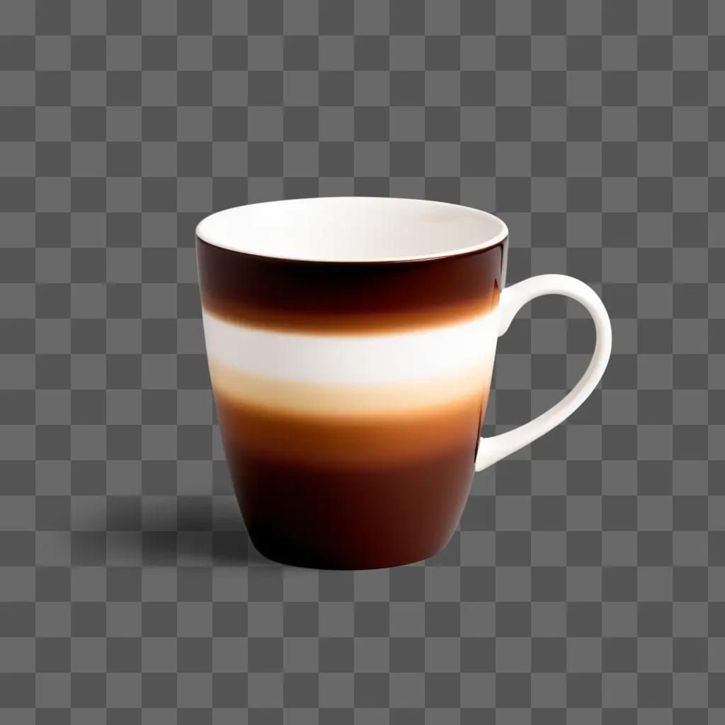 coffee cup with white and brown stripes